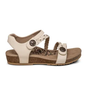 Aetrex Jillian Braided Backstrap Sandal (Women) - Ivory