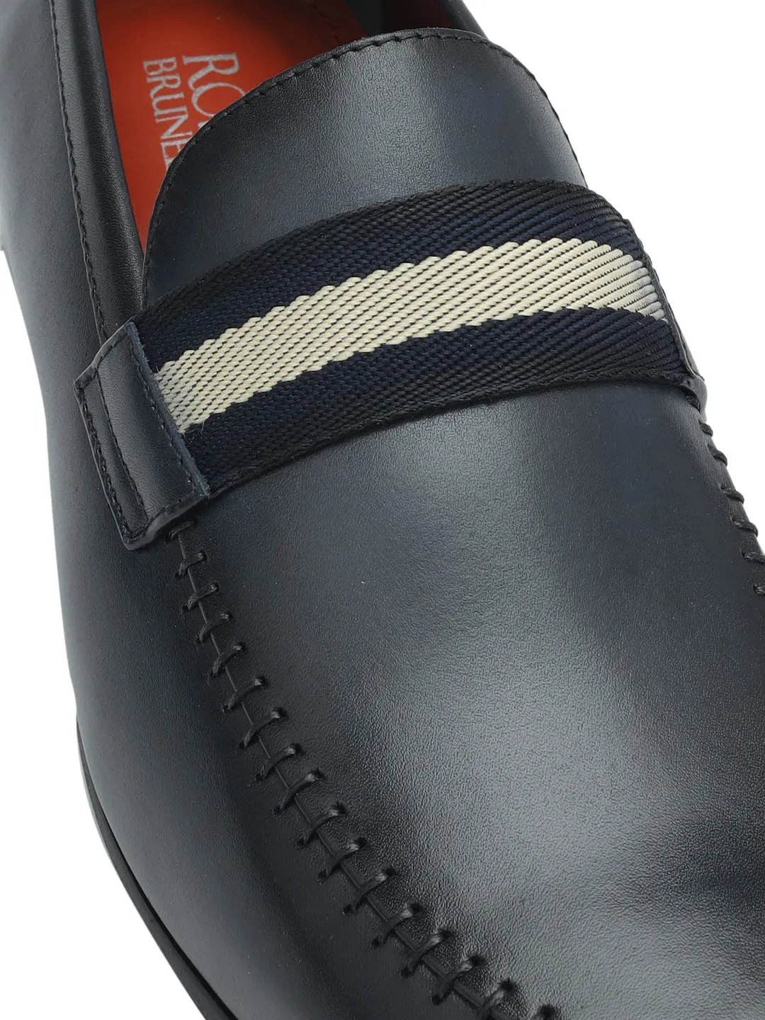 Blue Loafers With Contrast Panel