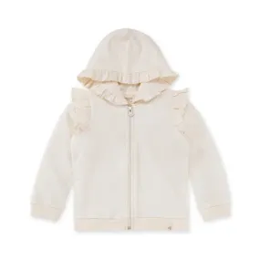 Burt's Bees Baby Ruffled Zip Front Hoodie