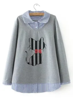 Casual Printed Cat Shirts