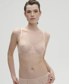 Comete Molded Full Cup Bra In Pink Sand
