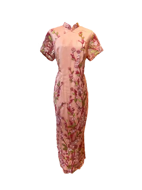 Floral Lace Overlay Cheongsam