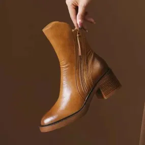 Havana Leather Booties