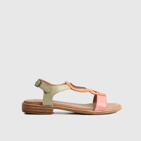 Leather Flat Comfort Sandals Multi 8626