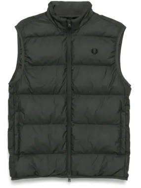 logo-embroidered padded jacket