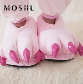 NEW Animal Paw House Slippers for Kids Funny Monster Claw Winter Slippers Plush Home Slippers, Kids Size 3/4