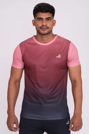 Ombrey Round Neck T-Shirt Peach