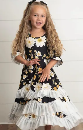 Oopsie Daisy Midnight Navy Ruffles Dress