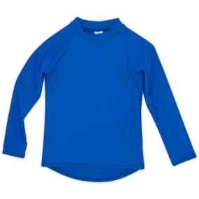 Royal Blue Kids Long Sleeve Rash Guard Top UPF 50 