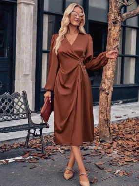 Satin Long Sleeve Dress