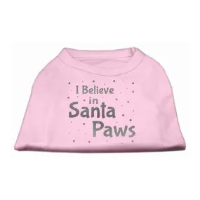 Screenprint Santa Paws Pet Shirt Light Pink Sm (10)
