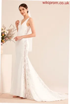 Train Scarlet Trumpet/Mermaid V-neck Lace With Wedding Dress Wedding Dresses Court