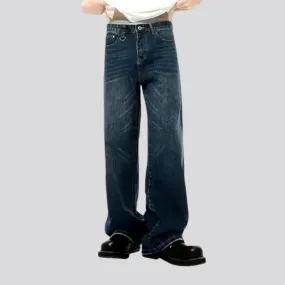 Trendy baggy mid-waist jeans for men