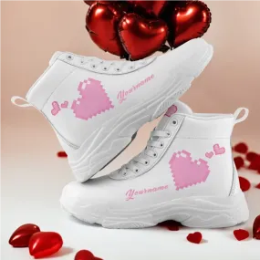 Unique Gift,Personalized Soulmate High Tops Sneakers, Custom Heartbeat Shoes, Valentine's Day Special Shoes