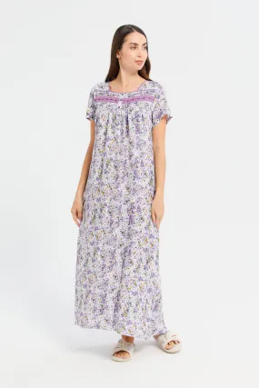 Women White Lace Nightgown